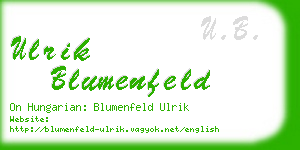 ulrik blumenfeld business card